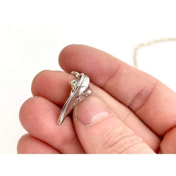 Heart CZ "My Daughter" Engraved Sterling Silver Vintage Pendant Necklace - 24" - Picture 6 of 11